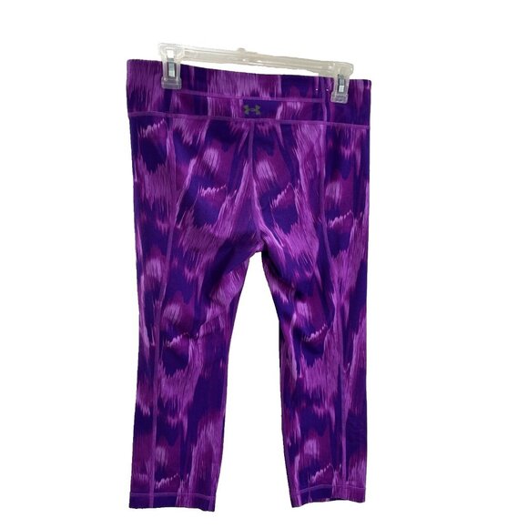Under Armour Womens Leggings Purple Printed Capri Athletic Compression M - Picture 4 of 6